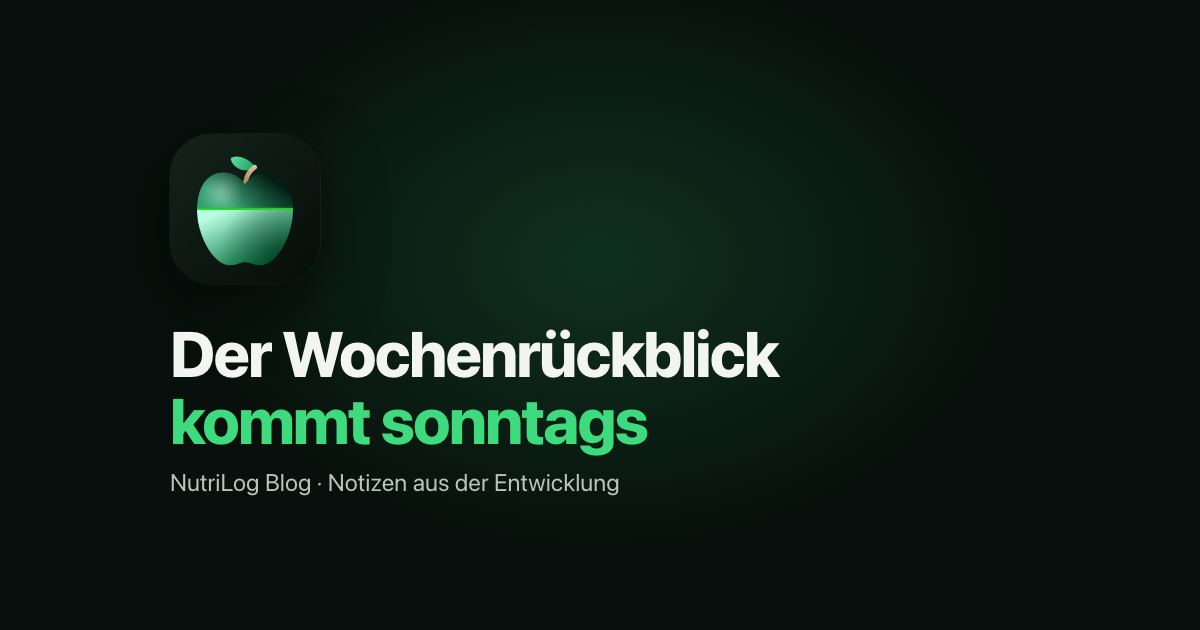 NutriLog Blog: Der Wochenrückblick kommt sonntags
