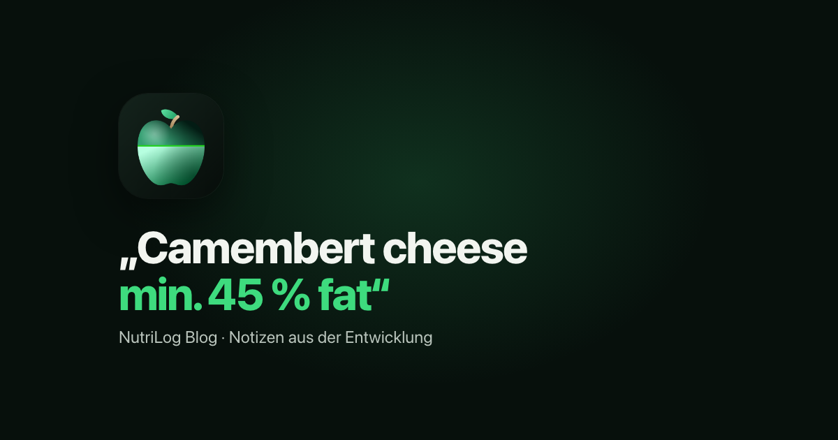 NutriLog Blog: „Camembert cheese min. 45 % fat“